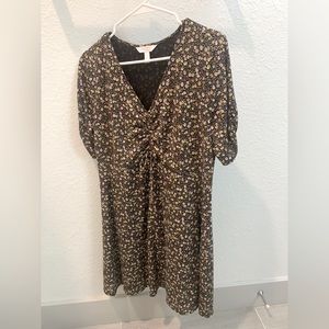 Lauren Conrad Black Floral Print Dress